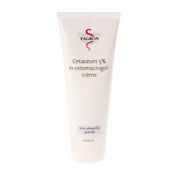 Cetaceum 5% in cetomacrogolcrème is bijzonder geschikt voor de droge en tot zeer droge huid. De cetaceum in deze crème heeft een occlusief effect, waardoor de huid minder water afstaat en wordt gehydrateerd. Het zorgt voor een lichte glans op de huid. Bijzonder geschikt voor de getinte huid.