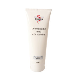 Lanettecrème met 20% Vaseline is geschikt voor de droge en gevoelige huid. Het hydrateert en beschermt de huid tegen verdere uitdroging. Bevat geen propyleenglycol om overgevoeligheidsreacties te voorkomen.